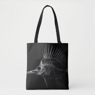 Gothic Fish Skeleton X-Ray Tote Bag