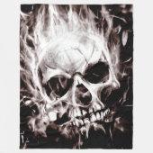 Gothic Flame Skull Soul Keeper Airborskunst Fleece Deken (Voorkant)