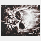 Gothic Flame Skull Soul Keeper Airborskunst Fleece Deken (Voorkant (Horizontaal))