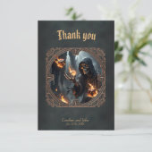 Gothic Flames, de bewaker van de brandende dobbels Bedankkaart (Staand voorkant)