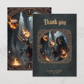 Gothic Flames, de bewaker van de brandende dobbels Bedankkaart (Voorkant / Achterkant)