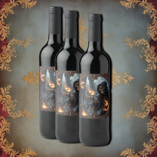 Gothic Flames, de bewaker van de brandende dobbels Wijn Etiket