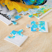 Gothic Floral butterfly skull Legpuzzel (Zijkant)