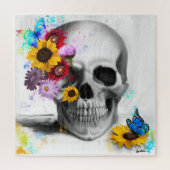 Gothic Floral butterfly skull Legpuzzel (Verticaal)