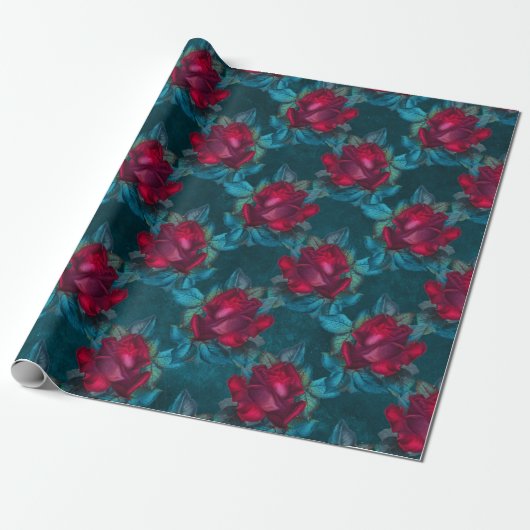 Gothic Floral Cadeaupapier (Uitgerold)