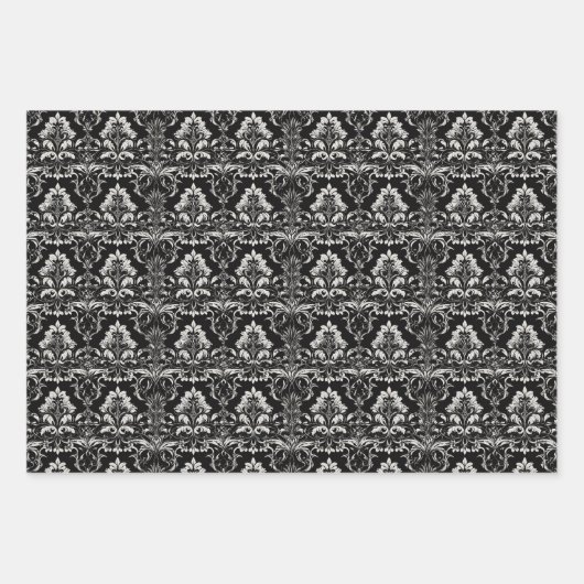  Gothic Floral Damask Inpakpapier Vel (Voorkant)