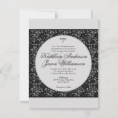 Gothic Floral Damask Monogram Weddenschap Kaart (Voorkant)