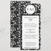 Gothic Floral Damask Monogram Weddenschap Kaart (Voorkant / Achterkant)