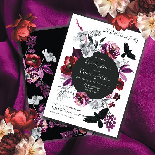 Gothic Floral Dark & Moody Vrijgezellenfeest Kaart