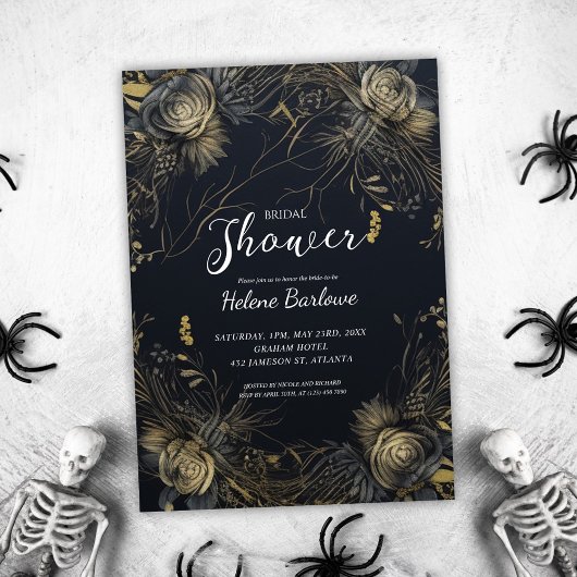 Gothic Floral Dark Moody Vrijgezellenfeest Kaart