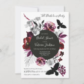 Gothic Floral Dark & Moody Vrijgezellenfeest Kaart (Voorkant)