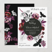 Gothic Floral Dark & Moody Wedding Kaart (Voorkant / Achterkant)