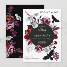 Gothic Floral Dark & Moody Wedding Kaart