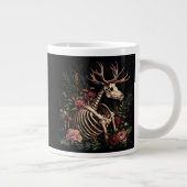 Gothic Floral Deer Skeleton Grote Koffiekop (Rechts)