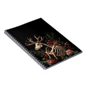 Gothic Floral Deer Skeleton Notitieboek (Rechterzijde)