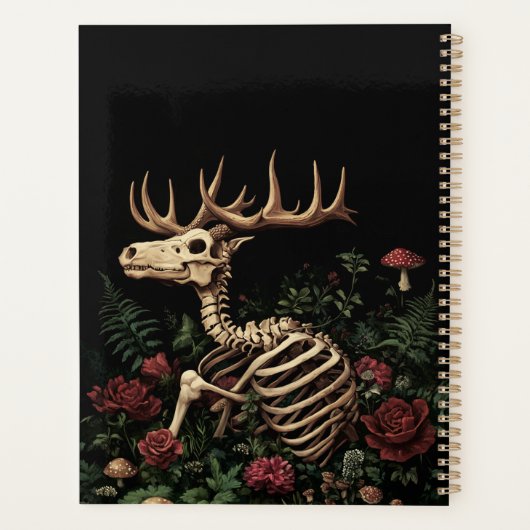 Gothic Floral Deer Skeleton Planner (Achterkant)