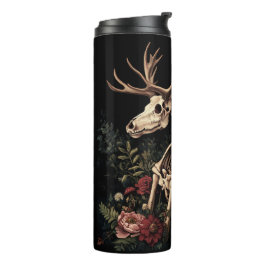 Gothic Floral Deer Skeleton Thermosbeker