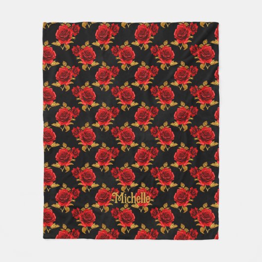 Gothic Floral Fleece Blanket (Voorkant)