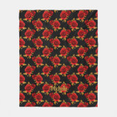 Gothic Floral Fleece Blanket Deken (Voorkant)