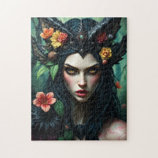 Gothic Floral Forest Queen - Dark Nature Goddess Legpuzzel