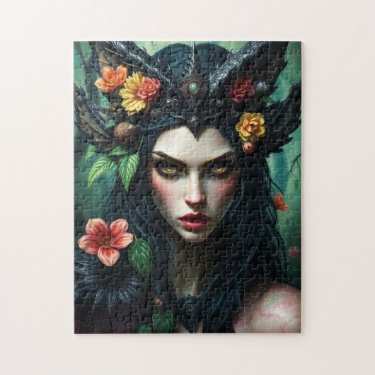 Gothic Floral Forest Queen - Dark Nature Goddess Legpuzzel (Verticaal)