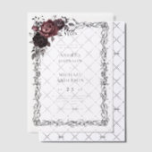 Gothic Floral Frame Dark Goth Halloween Wedding Vellum Uitnodigingen (Offset (Uitnodiging))