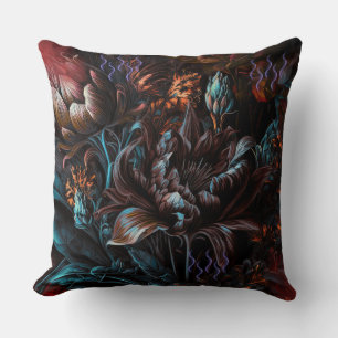 Gothic Floral Glitter Neon Floral Kussen