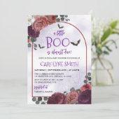 Gothic Floral Halloween Baby shower Invitation Kaart (Staand voorkant)