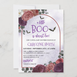 Gothic Floral Halloween Baby shower Invitation Kaart