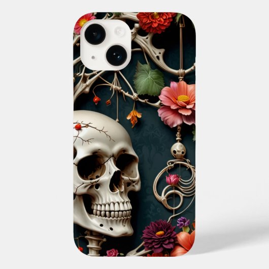 Gothic Floral Harmony Telefoonhoesje Case-Mate iPhone Case (Achterkant)