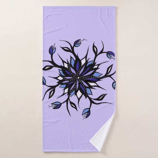 Gothic Floral Mandala Monsters and Teeth Badhanddoek (Badhanddoek)