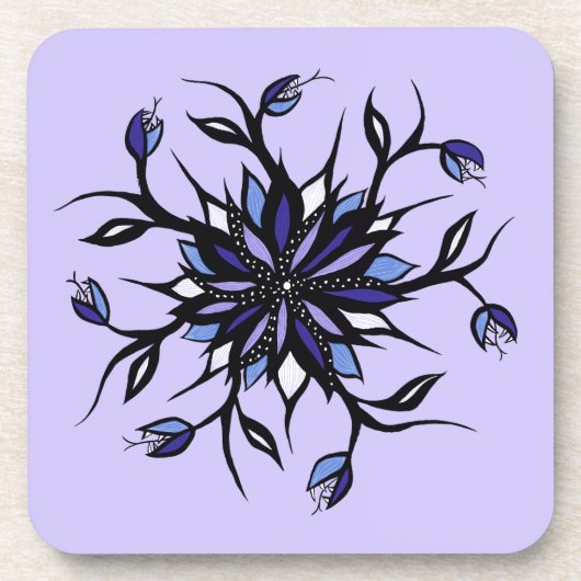 Gothic Floral Mandala Monsters and Teeth Bier Onderzetter (Voorkant)