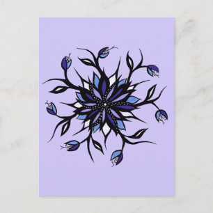 Gothic Floral Mandala Monsters and Teeth Briefkaart