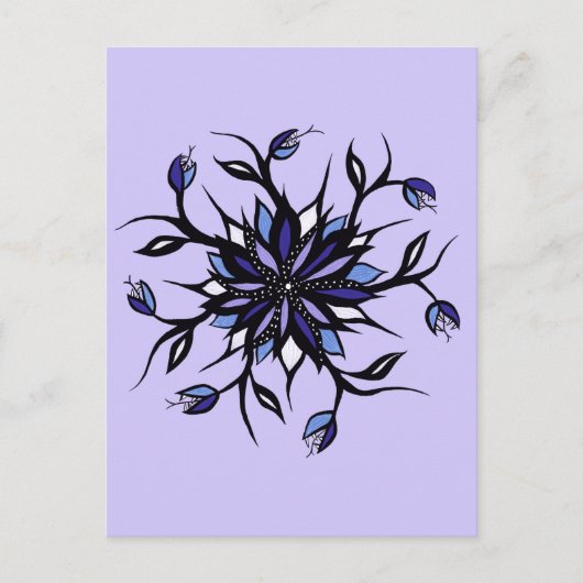 Gothic Floral Mandala Monsters and Teeth Briefkaart (Voorkant)