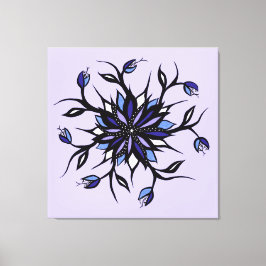 Gothic Floral Mandala Monsters and Teeth Canvas Afdruk