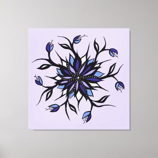 Gothic Floral Mandala Monsters and Teeth Canvas Afdruk (Voorkant)