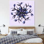 Gothic Floral Mandala Monsters and Teeth Canvas Afdruk (Insitu (Slaapkamer))