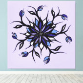 Gothic Floral Mandala Monsters and Teeth Canvas Afdruk (Insitu (Houten vloer))