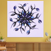 Gothic Floral Mandala Monsters and Teeth Canvas Afdruk (Insitu (Woonkamer))