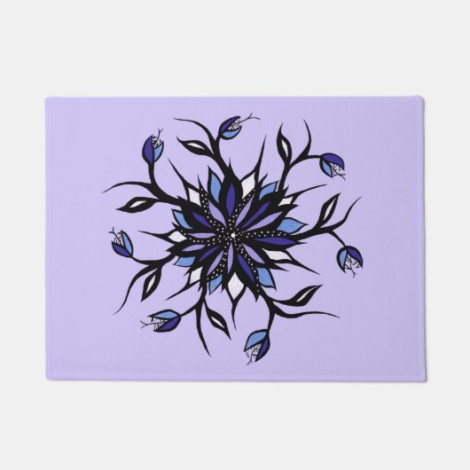Gothic Floral Mandala Monsters and Teeth Deurmat (Voorkant)