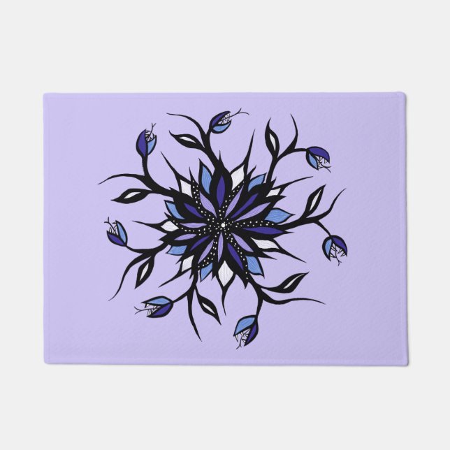 Gothic Floral Mandala Monsters and Teeth Deurmat (Voorkant)