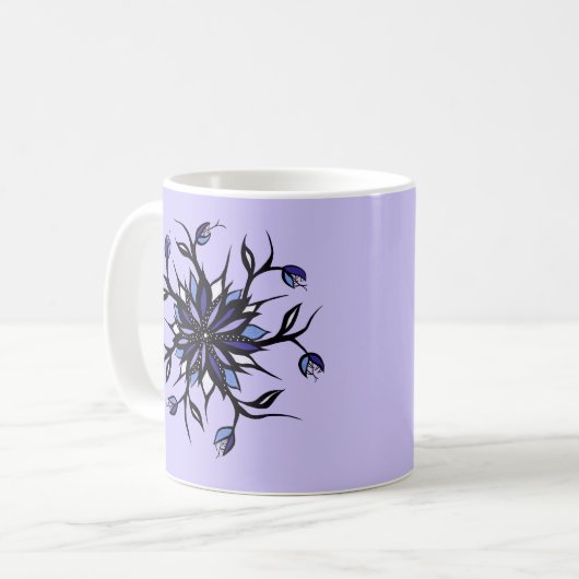 Gothic Floral Mandala Monsters and Teeth Koffiemok (Voorkant links)