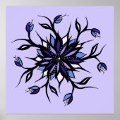 Gothic Floral Mandala Monsters and Teeth Poster (Voorkant)