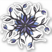 Gothic Floral Mandala Monsters and Teeth Sticker (Voorkant)