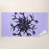 Gothic Floral Mandala Monsters and Teeth Strandlaken (Voorkant)