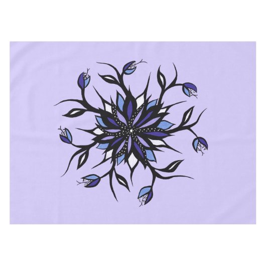 Gothic Floral Mandala Monsters and Teeth Tafelkleed (Voorkant (Horizontaal))