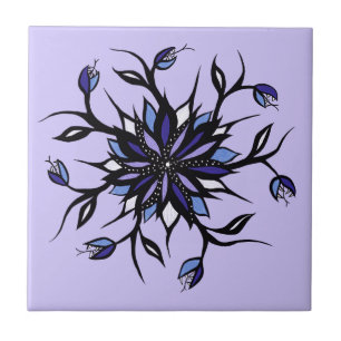 Gothic Floral Mandala Monsters and Teeth Tegeltje