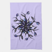 Gothic Floral Mandala Monsters and Teeth Theedoek (Verticaal)