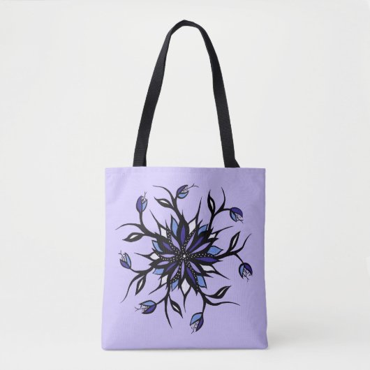 Gothic Floral Mandala Monsters and Teeth Tote Bag (Voorkant)