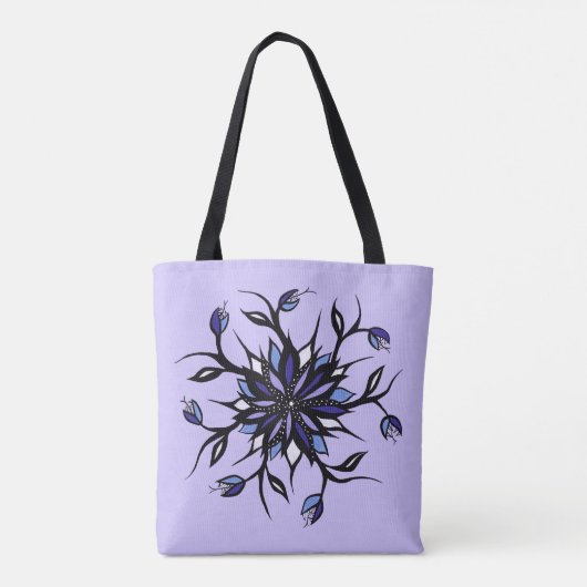 Gothic Floral Mandala Monsters and Teeth Tote Bag (Achterkant)